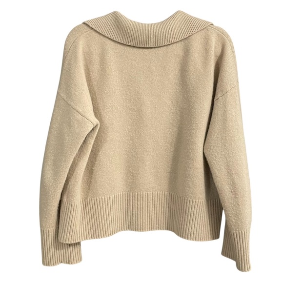 Banana Republic Beige Luna Cashmere Jumper Polo Tan Collared Sweater XL - Picture 8 of 14